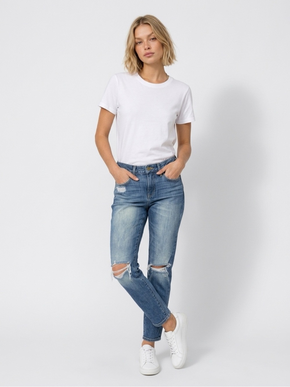 FRAME DENIM Women's Le Boy Mid Rise Skinny Jeans Blue Sz 26